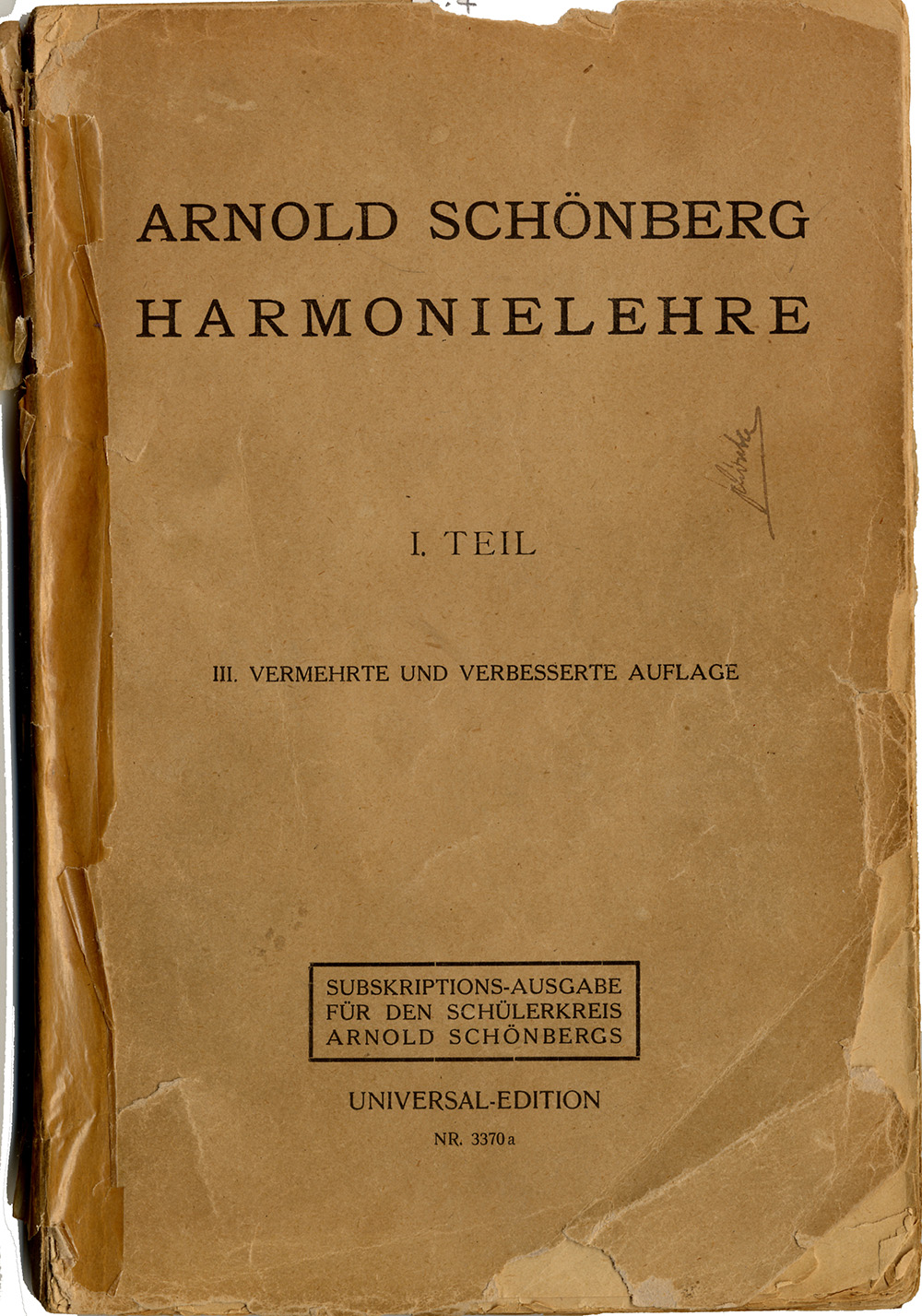 Arnold Schönberg: Harmonielehre, Titelblatt